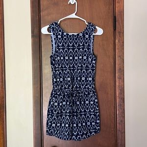 Athleta Activewear Drawstring Romper navy